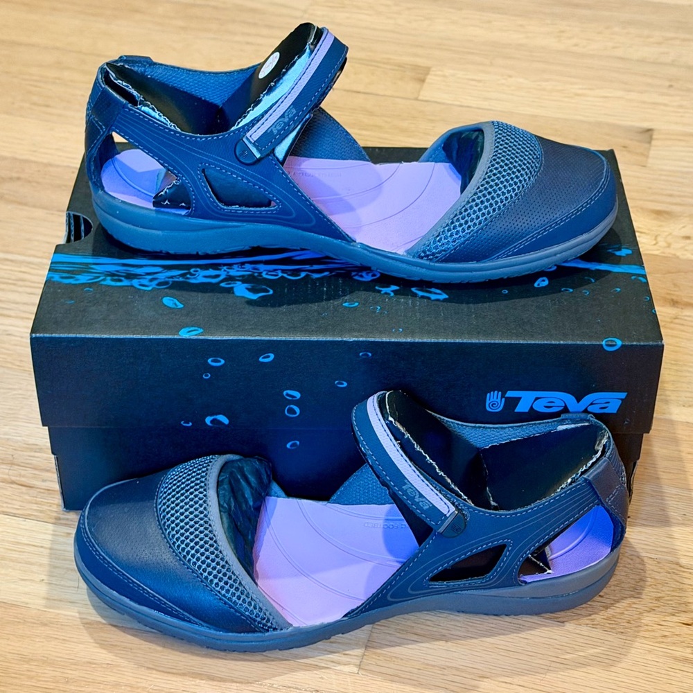 Teva Pasas Mary Jane Nine Iron Grey Purple Sandals Shoes Women's Sz 10 NEW NIB